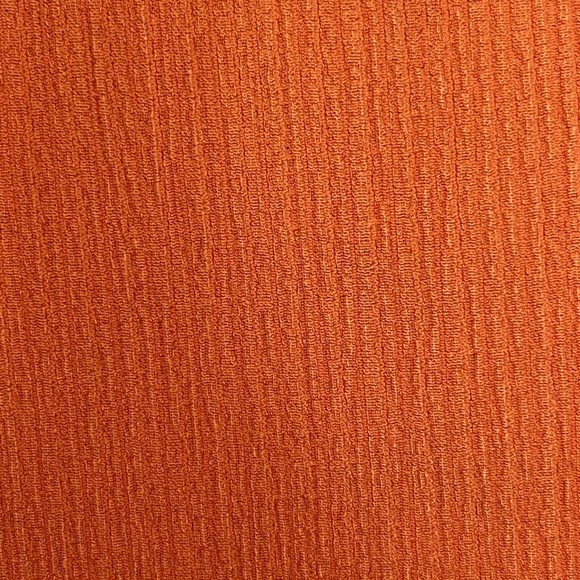 Big Dart Womens Blouse Orange Puff Sleeve Pleated Stretch Crinkle Size Medium - Picture 7 of 12